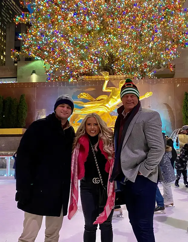 Madison at skating rink with family