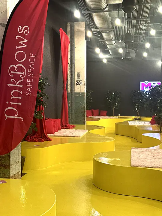 Interior of a Pink Bows safe space